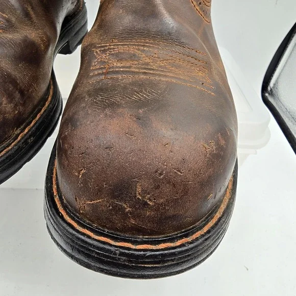 Ariat Work Boots Womens Size 10 Brown Leather Western Safety Toe 10015405 - Picture 9 of 13